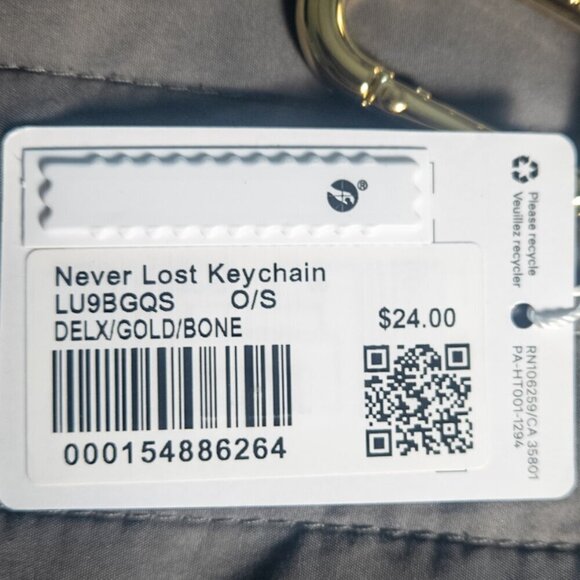 NWT Never Lost Keychain - Deep Luxe/Gold/Bone - Picture 4 of 4